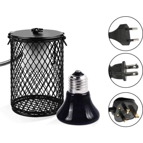 Reptile Heater Guard Heating Bulb Lamp Enclosure Cage Protector Metal Mesh Lamp Ceramic Heating Lamp Heater