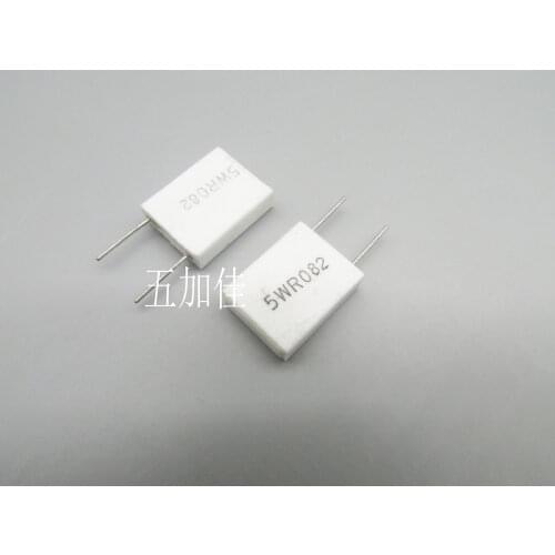 Original New 100% 5WR082J 5W 0.082R 82mR 5% cement wire wound resistor vertical frequency division ceramic resistor (Inductor)
