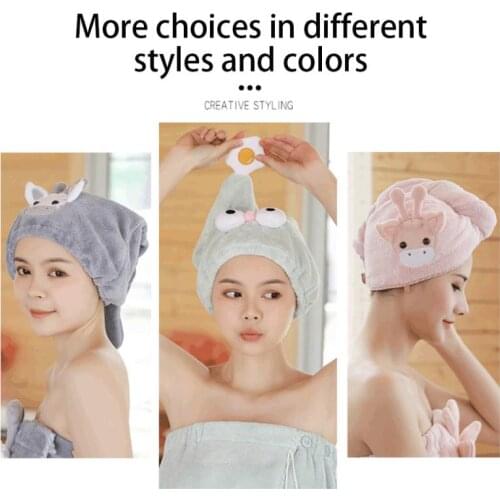 Swimming Towel Rapid Fast Drying Hair Hat Towels Bathroom Microfiber Solid Quickly Dry Hair Hat Home Textile Towel Cute Cartoon