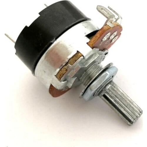 Rotary Power Switch Two Pins with Potentiometer B500K Stalk Shaft Length 20mm 3A 250V DIY HIFI Amplifier Audio Free Shipping