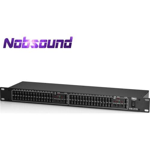 Nobsound Professional Dual 15-Band Stereo Graphic Digital Equalizer for Home / Stage Audio System