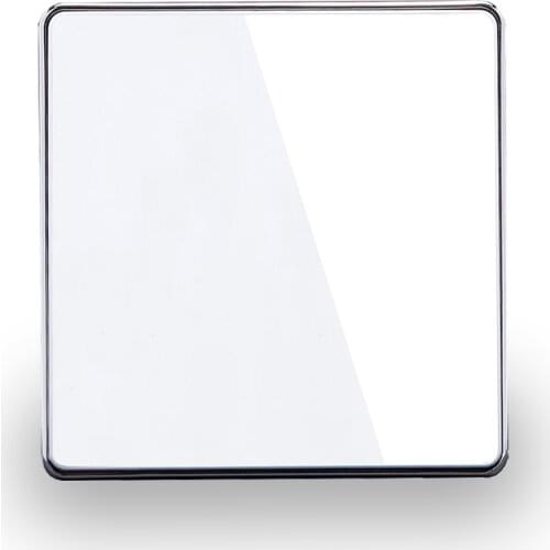 Luxury Glass Mirror Surface 1 Gang 1Way/2Way Wall Switch Home Hotel White Color 86mm Square Panel Light Switch