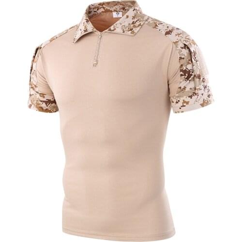 Assault Camouflage Tactical Shirt Men Short Sleeve Us Army Frog Combat Tees Shirt Summer Multicam Military Airsoft Shirts Polo