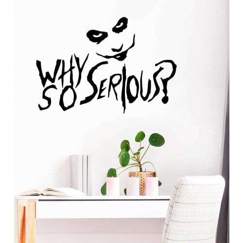 Removable Phrase Joker Sticker Vinyl Wallpaper For Kids Room Decor Poster Serious Clown Quote Wall Stickers