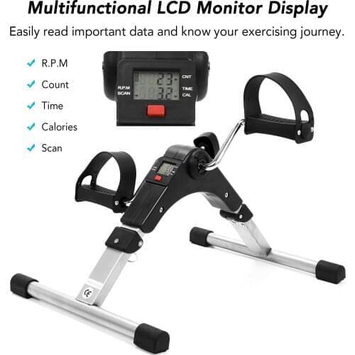 Folding Fitness Pedal Stepper Exercise Machine LCD Display Indoor Cycling Bike Stepper with Adjustable Resistance For Home