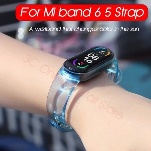 Silicone Wrist strap for Xiaomi Mi Band 6 5 Discoloration in the sun Smart Watch mi5 mi6 Replacement Bracelet Strap Accessories