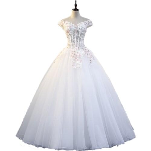 Wedding dress stage solo art test performance studio costume long shoulder host Pengpeng party dress prom dress