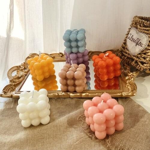 Cube Bubble Candle Home Decoration Soy Wax Aromatherapy Candle Holiday Wedding Party Candle 1PC