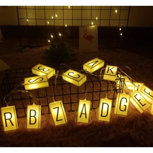 LED Letter Alphabet Fairy Christmas Lights String Battery Operated Indoor For Bedroom Festoon Garland Holiday Party Decoration