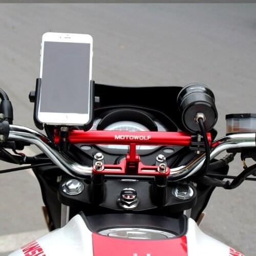 Motorcycle 180 Degree Rotatable Mounting Bracket, Handlebar Holder with Lighting for Expansion