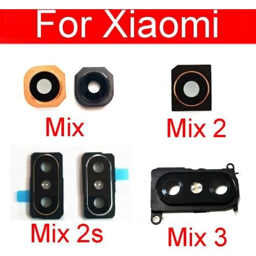 Camera Lens Glass Back Cover With Metal Frame Holder For Xiaomi Mi Mix 2 2S 3 Main Camera Glass Lens Frame Replacement Parts