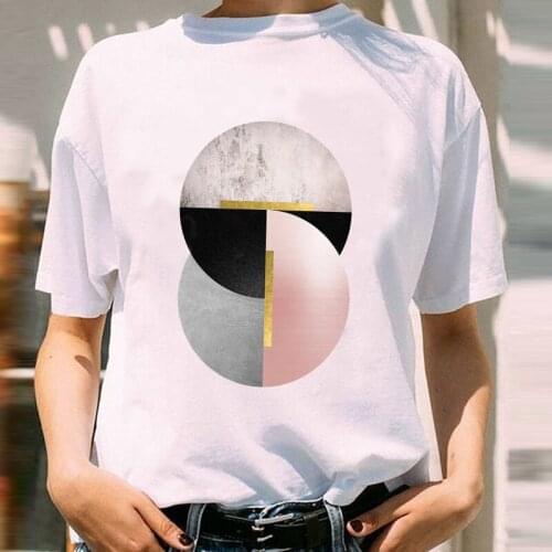 Women Graphic Summer Spring Clothing Geometric 90s Girl Fashion Short Sleeve Print Female Clothes Tops Tees Tshirt T-Shirt