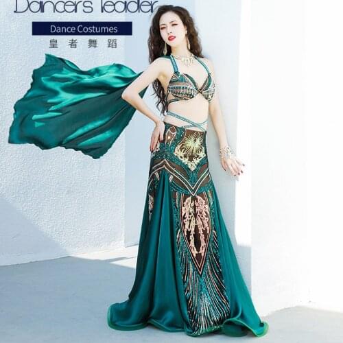 Belly dance practice clothes high-quality bra + sequined fishtail dress female adult light luxury group performance clothes