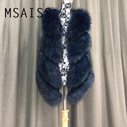 MSAISS Winter Faux Fur Coat Women Waist Coat Fur Gilet Womens Fur Jacket fake Fur Vest Coat