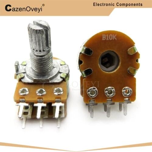 1pcs/lot B1K B2K B5K B10K B20K B50K B100K B500K B1M 6Pin Shaft WH148 Potentiometer 1K 2K 5K 10K 20K 50K 100K 500K 1M