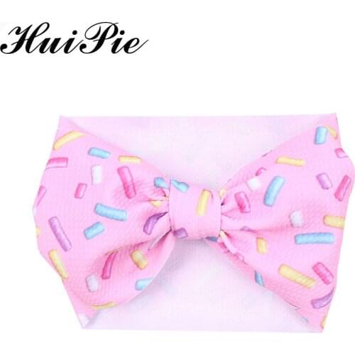 10 pieces/lot 2019 Girl Trendy Large Top Knot Watermelon Unicorn Flower Printed Headband Dot Head wrap Baby Hair Accessories