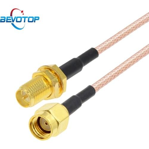 100pcs RP SMA Male to RP SMA Female RG316 RF Coaxial Cable WiFi Router Wireless Network Card Antenna Jumper Cable 5CM 15CM 30CM