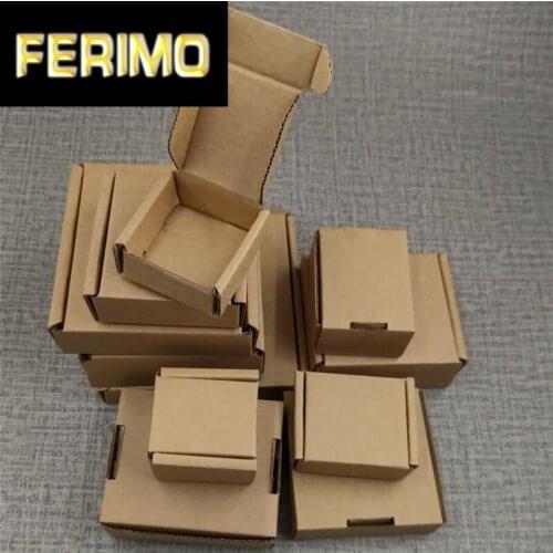100pcs New Kraft Paper Mailing Box Express Transportation Corrugated Packing Box DIY Blank Craft Box Cardboard Courier Box