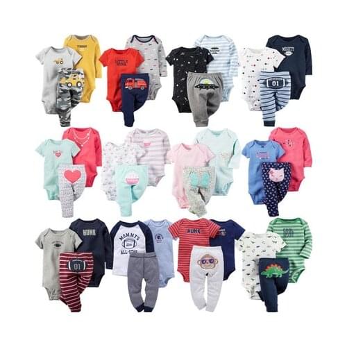 2021 baby clothes cotton cartoon baby romper + pants three-piece suit baby boy clothes baby girl clothes new born baby clothes