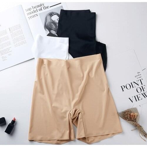Summer Thin Seamless Women Large Size Safety Shorts Ice Silk Cool High Elasticity Plus Size Safe Pants Shorts Under Skirt Female
