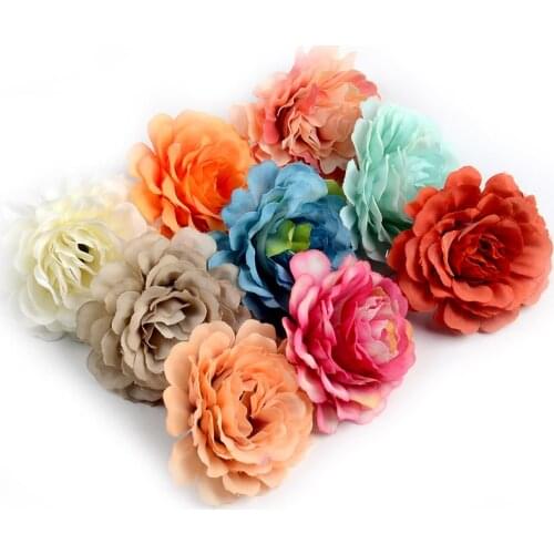 30pcs 6cm High Quality Artificial Silk Rose Flower Heads For Wedding Home Decoration DIY Scrapbook Garland Craft Fake Flowers