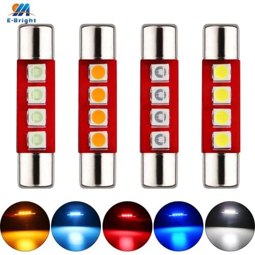 4PCS Festoon C5W T6 28MM 31mm 3022 6615F 6614 Dome Roof Map Glove Box Lights Interior Sun Visor Vantiy Mirror Bulbs 3030 4-SMD