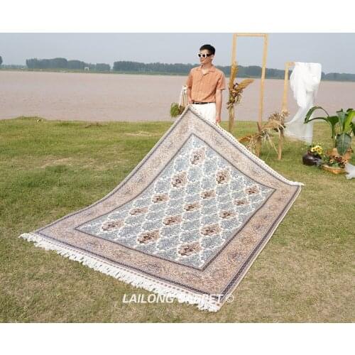 6'x9' Living Room Decoration Area Silk Carpet Hand Made Hand Knotted Rug (SL892A)