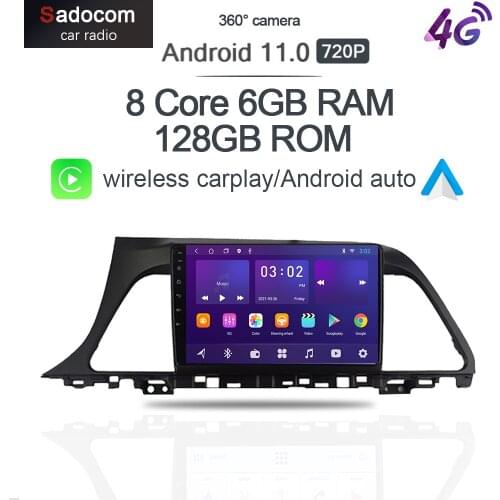 6GB+128GB Carplay DSP Android 10.0 Car Multimedia Player For Hyundai-Sonata 9 2015 2016 2017 2018 360 Camera 4G LTE Radio 2din