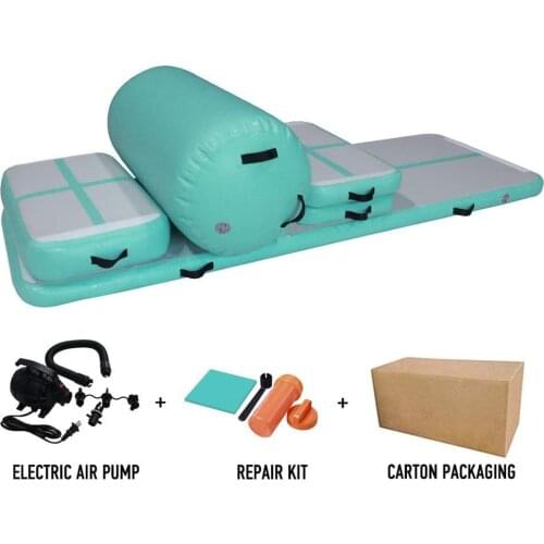 IT Stock A Set (6 Pieces) Inflatable Gym Airtrack Tumbling Yoga Mat Air Trampoline Track For Children With a Pump