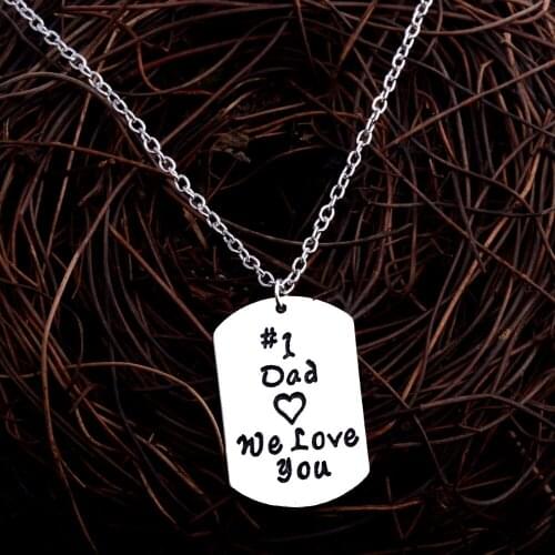 Dog Tag I Dad We Love You Pendant Necklace Chain Necklaces Family Love Charm Jewelry Exquisite Gift For Mom Mothers Day