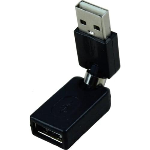 Black USB 2.0 Male To USB Female 360 Degree Rotation Angle Extension Adapter