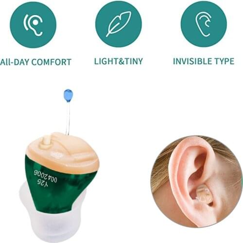 2021 Degital Hearing Aids Audifonos Y25 Portable Invisible Hearing Aid for Elderly/Deaf Exquisite Mini Tuneable Sound Amplifier
