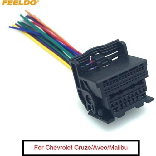 FEELDO 1Pc Car Stereo Audio Wiring Harness Adapter For Chevrolet Cruze Malibu Aveo ISO Radio CD/DVD Installation Cable #AM6077