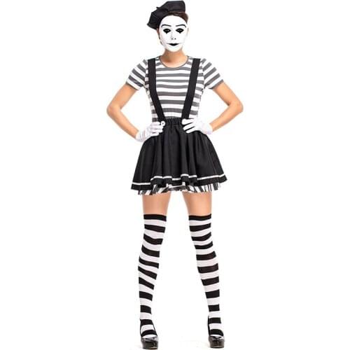 Halloween French French Burlesque Actor Funny Clown Costume Acrobatic Performance Costume Stage Busker