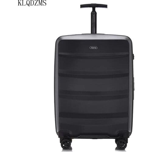 KLQDZMS 20"24inch Mens business ABS+PC rolling luggage spinner on wheel women travel suitcase high capacity