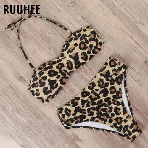 RUUHEE Swimsuit Push Up Bikini 2020 Women Swimwear Bandage High Waist Bikini Set Strap Detachable Bathing Suit Female Beachwear