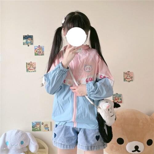 Summer cute cat hooded thin sun protection womens jacket