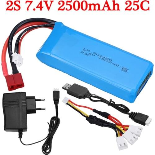 RC Toys Car Battery 2S 2500mah 7.4V LIPO Battery For Wltoys 144001 12428 12423 RC Car Truck Tank Boat Helicopter battery parts