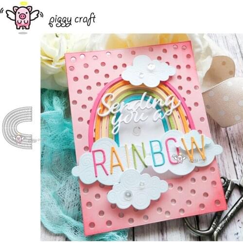 Piggy Craft metal cutting dies cut die mold Rainbow stripes Scrapbook paper craft knife mould blade punch stencils dies