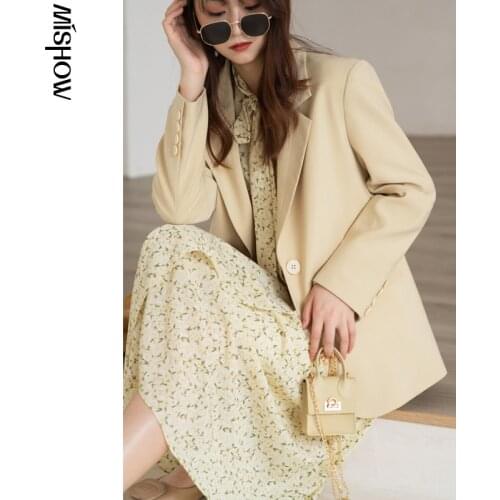 MISHOW 2021 Spring Blazers For Women Long Sleeve Office Lady Fashion Tops MX21A6949