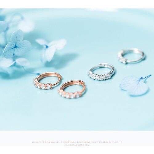 Modian Sparkling Zircon Circle Hoop Earring for Women 925 Sterling Silver Elegant Earring For Women Fashion Wedding Fine Jewelry