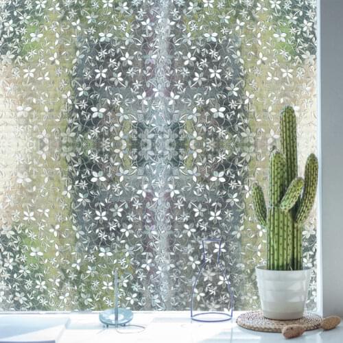Privacy Window Film 3D Static Cling Stained Glass Film Self Adhesive Film for UV Blocking Heat Control Glass Window Stickers