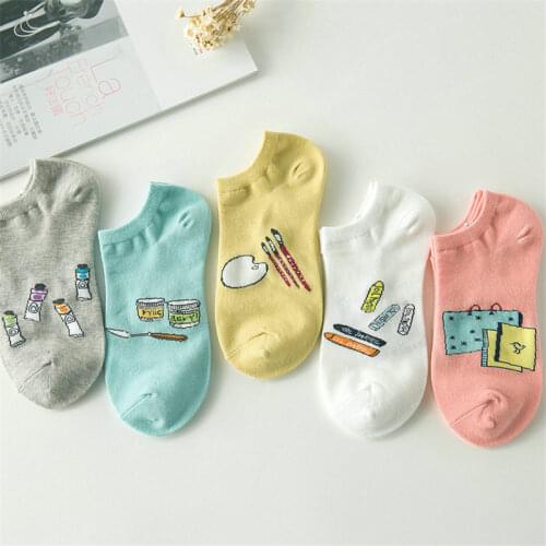 2021 New 5Pairs/lot Cartoon Women Socks Set Casual Fashion Harajuku Style Spring Autumn Warm Cute Socks Size 34-40