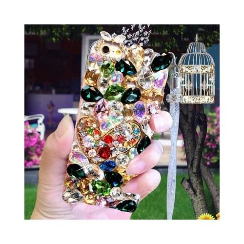 Luxury Crystal Color Gem Rhinestone Cases For Samsung S20 S8 S9 S10 Plus lite Note10 9 8 Soft Edge Clear Phone Case Cover Capa