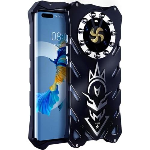 Luxury Armor Metal Aluminum CNC technology manufacturing Cover For Huawei Mate 40 Pro Plus + case Bullet Bracket Phone shell