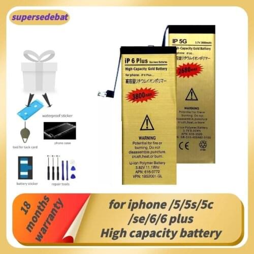 Supersedeba for Iphone 5 Battery 0 Cycle Bateria for Iphone 6 for Iphone 5 5s 5c Se 6 6 Plus Batterie Phone Repair Tools Battery