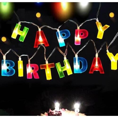 "HAPPY BIRTHDAY" LED String Lights LED Letters Lights for Birthday Decorations - Home Decor Birthday Party Supplies SN1651