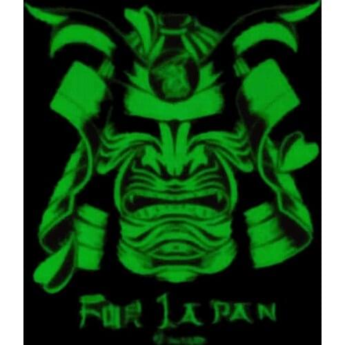 Patches Noctilucent Japan Warrior Stickers for Clothes Thermal Transfer Printing Pattern DIY Decoration Style Luminous Patch