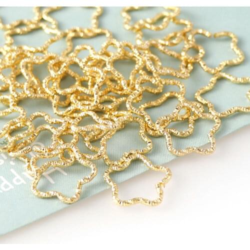 4Color 50Pieces Korean Style Plum Blossom Jump Rings fashion Twisted Copper Closed Rings For Diy Fashion Jewelry Accessories