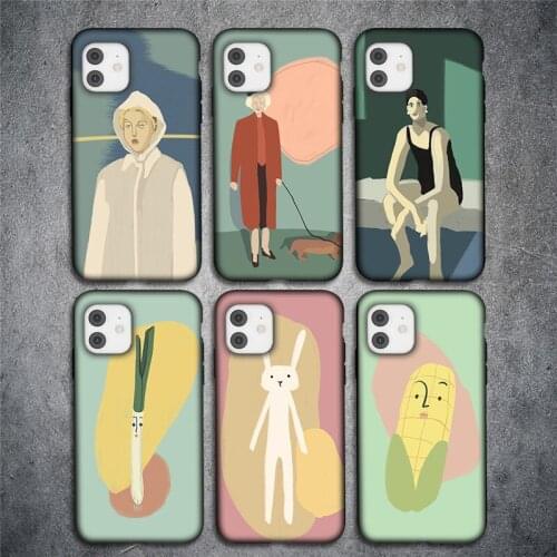 Art Oil Painting Woman Man Float Case For iPhone 11 Pro XS Max X XR 6 6s 7 8 Plus 5S SE 2020 Camera Protection Soft Back Cover